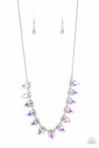 Paparazzi "Razor-Sharp Refinement" White Necklace & Earring Set Paparazzi Jewelry