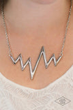 Paparazzi "In A Heartbeat" Silver Necklace & Earring Set Paparazzi Jewelry