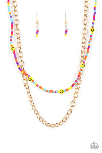 Paparazzi "Happy Looks Good on You" Multi Necklace & Earring Set Paparazzi Jewelry