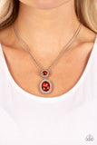 Paparazzi "Castle Diamonds" Red Necklace & Earring Set Paparazzi Jewelry