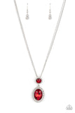 Paparazzi "Castle Diamonds" Red Necklace & Earring Set Paparazzi Jewelry