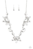 Paparazzi "GLOW-trotting Twinkle" White Necklace & Earring Set Paparazzi Jewelry