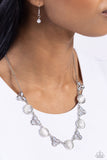Paparazzi "Floral Crowned" White Necklace & Earring Set Paparazzi Jewelry