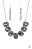 Paparazzi "Iced Iron" Silver Necklace & Earring Set Paparazzi Jewelry