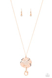 Paparazzi "Boom and COMBUST" Rose Gold Lanyard Necklace & Earring Set Paparazzi Jewelry