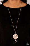 Paparazzi "Boom and COMBUST" Rose Gold Lanyard Necklace & Earring Set Paparazzi Jewelry