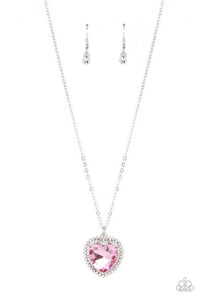 Paparazzi "Sweethearts Stroll" Pink Necklace & Earring Set Paparazzi Jewelry