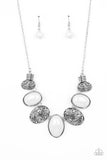 Paparazzi "Patterned Paisley" White Necklace & Earring Set Paparazzi Jewelry