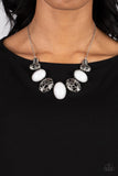 Paparazzi "Patterned Paisley" White Necklace & Earring Set Paparazzi Jewelry