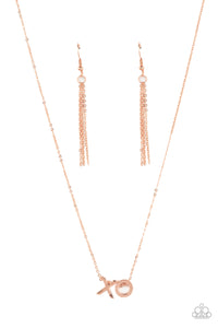 Paparazzi "Hugs and Kisses" Copper Necklace & Earring Set Paparazzi Jewelry