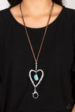 Paparazzi "Santa Fe Sweetheart" Blue Lanyard Necklace & Earring Set Paparazzi Jewelry