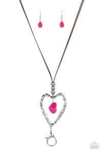 Paparazzi "Santa Fe Sweetheart" Pink Lanyard Necklace & Earring Set Paparazzi Jewelry