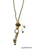 Paparazzi "Sliding By" Box Chain Brass Bead Necklace & Earring Set Paparazzi Jewelry