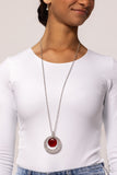 Paparazzi "Cats Eye Couture" Red Necklace & Earring Set Paparazzi Jewelry