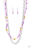 Paparazzi "Happy Looks Good on You" Purple Necklace & Earring Set Paparazzi Jewelry