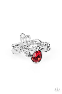 Paparazzi "Flawless Flutter" Red Ring Paparazzi Jewelry