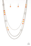 Paparazzi VINTAGE VAULT "Pretty Pop-tastic!" Orange Necklace & Earring Set Paparazzi Jewelry