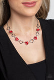 Paparazzi "Contemporary Cupid" Red Necklace & Earring Set Paparazzi Jewelry
