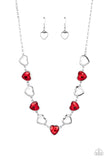 Paparazzi "Contemporary Cupid" Red Necklace & Earring Set Paparazzi Jewelry