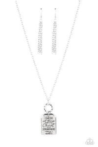 Paparazzi "Persevering Philippians" Silver Necklace & Earring Set Paparazzi Jewelry