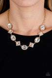 Paparazzi "Diamond of the Season" Gold Necklace & Earring Set Paparazzi Jewelry