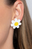 Paparazzi "Sensational Seeds" White Post Earrings Paparazzi Jewelry