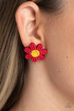 Paparazzi "Sensational Seeds" Red Post Earrings Paparazzi Jewelry