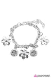 Paparazzi "That Can Be Arranged" Silver Flower Charm Bracelet Paparazzi Jewelry