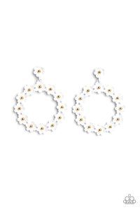 Paparazzi "Daisy Meadows" White Post Earrings Paparazzi Jewelry