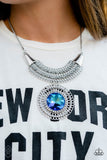 Paparazzi "Excalibur Extravagance" Blue Fashion Fix Necklace & Earring Set Paparazzi Jewelry