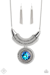 Paparazzi "Excalibur Extravagance" Blue Fashion Fix Necklace & Earring Set Paparazzi Jewelry
