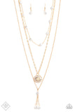 Paparazzi "Audaciously Austen" Gold Fashion Fix Necklace & Earring Set Paparazzi Jewelry