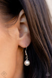 Paparazzi "Classy Cadenza" White Fashion Fix Necklace & Earring Set Paparazzi Jewelry