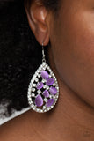 Paparazzi "Cats Eye Class" Purple Earrings Paparazzi Jewelry