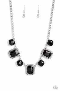 Paparazzi "Royal Rumble" Black Necklace & Earring Set Paparazzi Jewelry