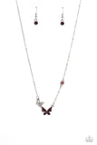 Paparazzi "Cant BUTTERFLY Me Love" Purple Necklace & Earring Set Paparazzi Jewelry