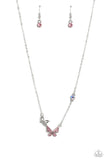 Paparazzi "Cant BUTTERFLY Me Love" Pink Necklace & Earring Set Paparazzi Jewelry