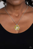 Paparazzi "Fancy Flower Girl" Yellow Necklace & Earring Set Paparazzi Jewelry