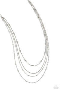 Paparazzi "Studded Shimmer" Silver Necklace & Earring Set Paparazzi Jewelry