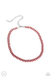 Paparazzi "Grecian Grace" Red Choker Necklace & Earring Set Paparazzi Jewelry