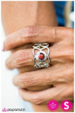 Paparazzi "In The Middle of Nowhere" FASHION FIX Red Ring Paparazzi Jewelry