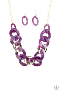 Paparazzi "I Have A HAUTE Date" Purple Necklace & Earring Set Paparazzi Jewelry
