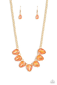 Paparazzi "FLIRTY Dancing" Orange Necklace & Earring Set Paparazzi Jewelry