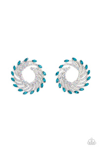 Paparazzi "Firework Fanfare" Blue Post Earrings Paparazzi Jewelry