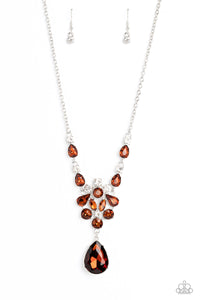 Paparazzi "TWINKLE of an Eye" Brown Necklace & Earring Set Paparazzi Jewelry