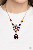 Paparazzi "TWINKLE of an Eye" Brown Necklace & Earring Set Paparazzi Jewelry