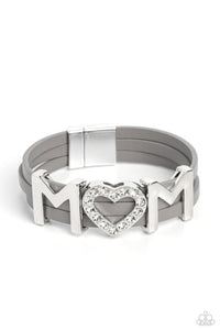 Paparazzi  "Heart of Mom" Silver Bracelet Paparazzi Jewelry