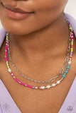 Paparazzi "Coastal Composition" Pink Fashion Fix Necklace & Earring Set Paparazzi Jewelry