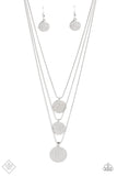 Paparazzi "Caviar Charm" Silver Fashion Fix Necklace & Earring Set Paparazzi Jewelry