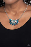 Paparazzi "Frosted Florescence" Blue Necklace & Earring Set Paparazzi Jewelry